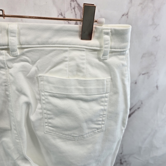 Garnet Hill Pants Women 6 White Chino High Rise Crop Short Pima Ankle - Picture 12 of 13